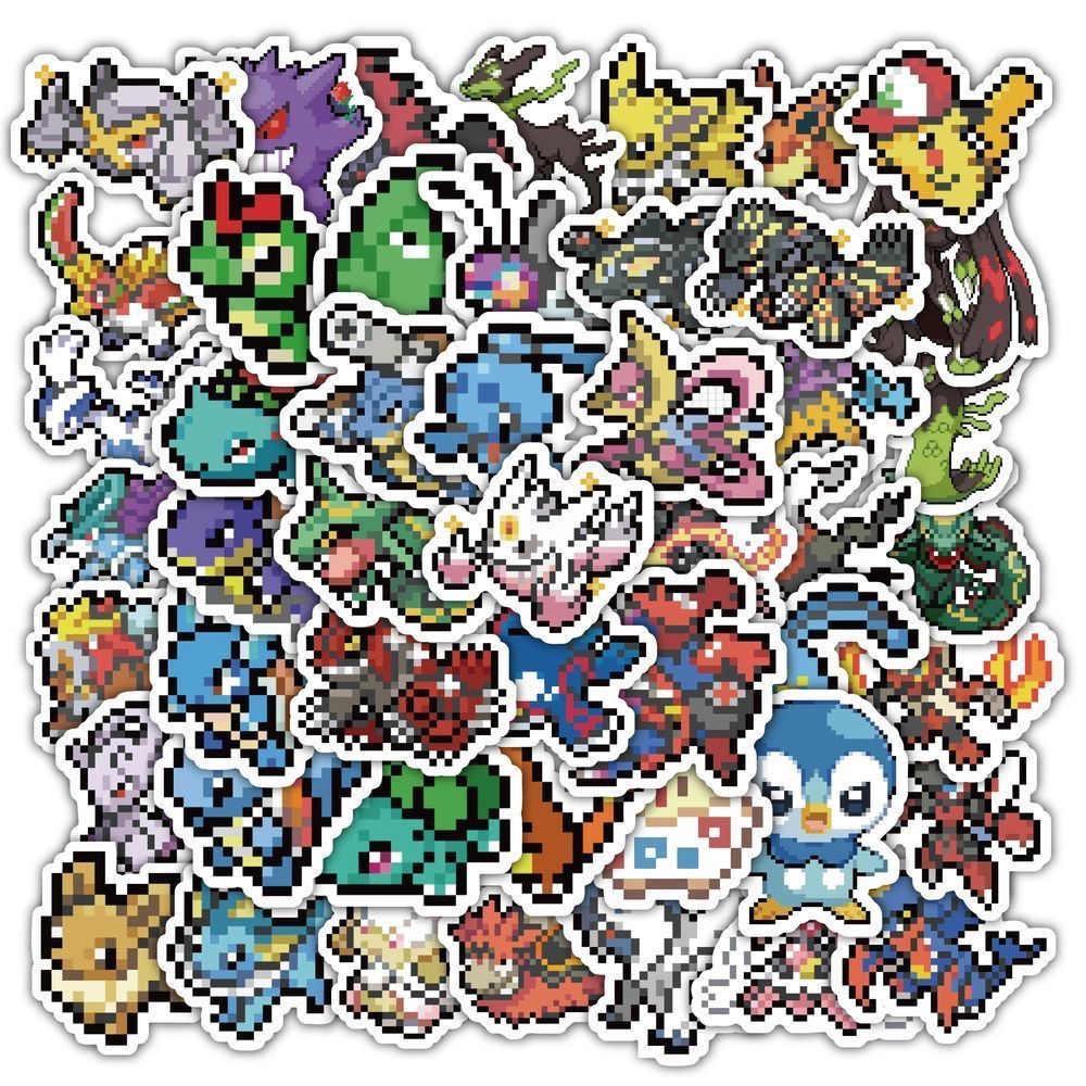 60Pcs Pixel Pokémon Stickers C - огляд і ціна Tablet Cute Accessories