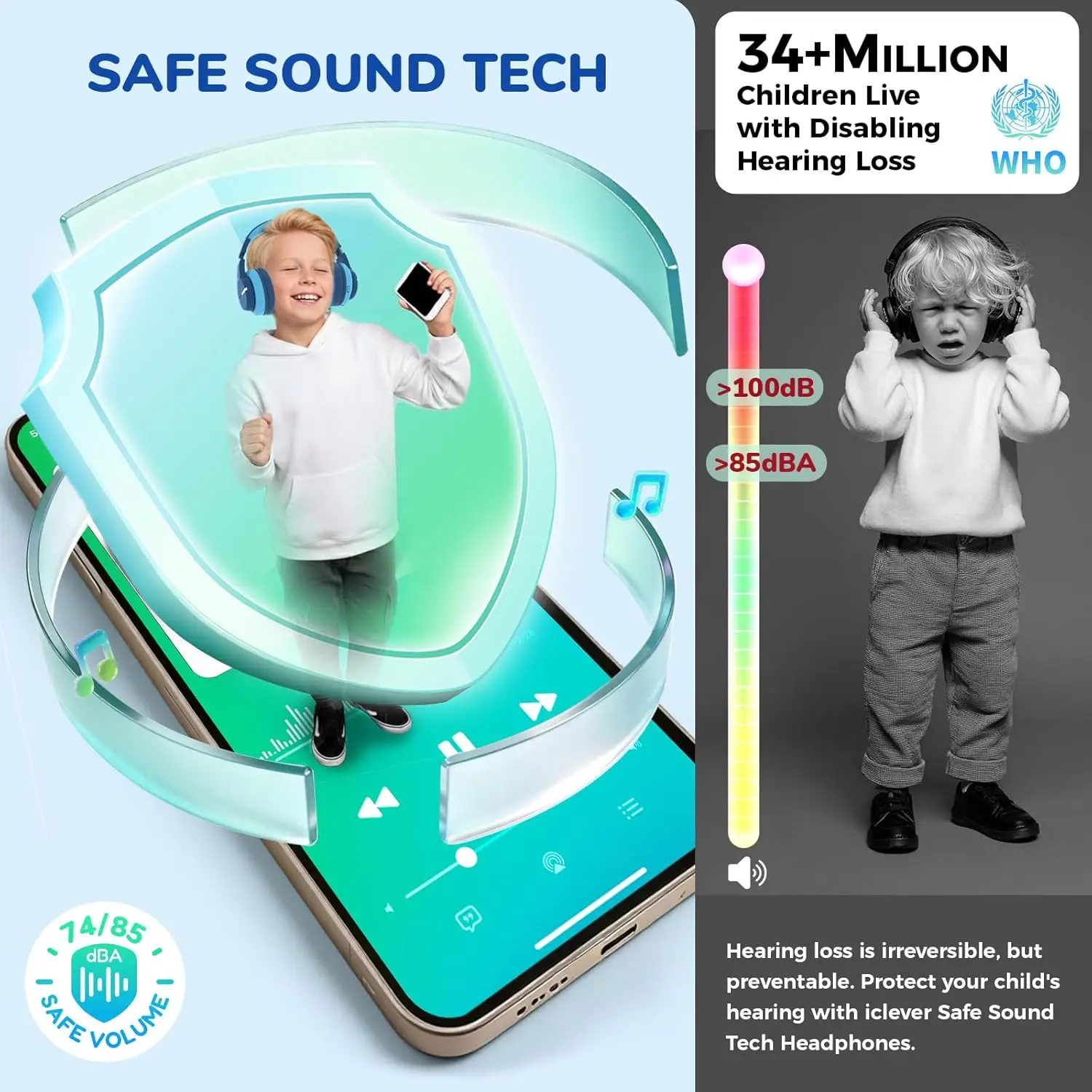 iClever BTH12 Kids Bluetooth H - огляд і ціна Wired Earphone Lightning