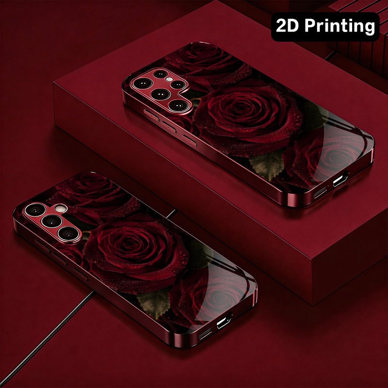 Glass phone case with dark red - огляд і ціна Samsung Galaxy S24